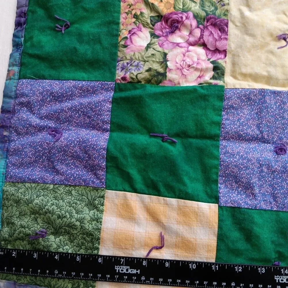Purple Green Baby Blanket Quilt 27